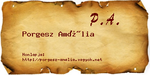 Porgesz Amália névjegykártya